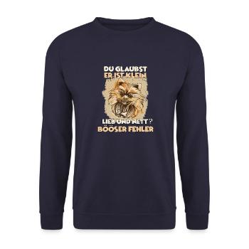 Zwergspitz Hundeliebhaber süßes Pomeranian - Unisex Pullover - Navy - Vorne - Alina (178cm) & Michal (187cm)