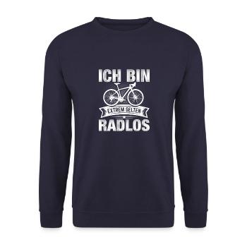 Fahrrad Fahrradfahrer Rad - Unisex Pullover - Navy - Vorne - Alina (178cm) & Michal (187cm)
