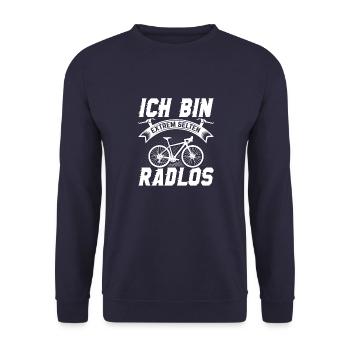 Radfahrer Fahrrad Geschenk - Unisex Pullover - Navy - Vorne - Alina (178cm) & Michal (187cm)
