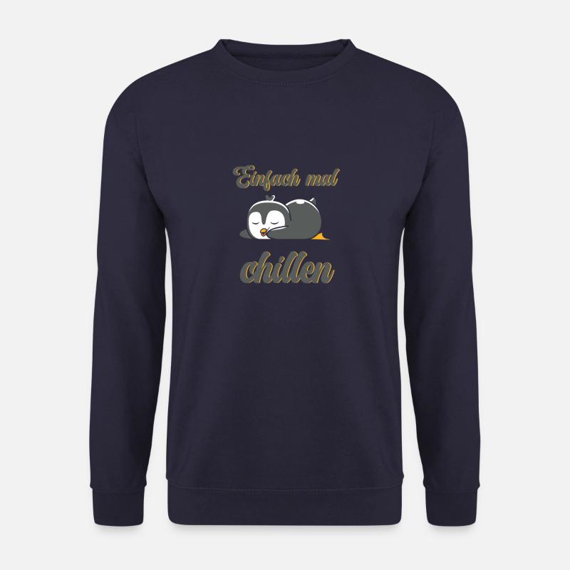 Chilliger Pinguin - Unisex Pullover - Navy