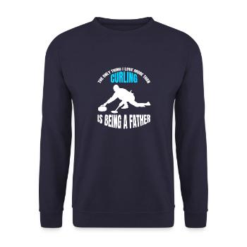 Curling Stone Father Curl Papa Curler Curling Stone - Unisex Sweatshirt - navy - Front - Alina (178cm) & Michal (187cm)