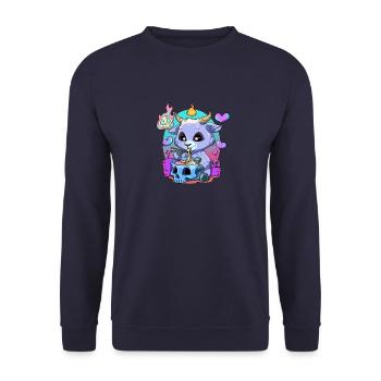 Baby Baphomet - Pastell Goth Ramen Baphomet - - Unisex Pullover - Navy - Vorne - Alina (178cm) & Michal (187cm)