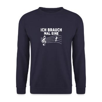 ich brauch mal eine Pause Musik Klavier - Unisex Pullover - Navy - Vorne - Alina (178cm) & Michal (187cm)