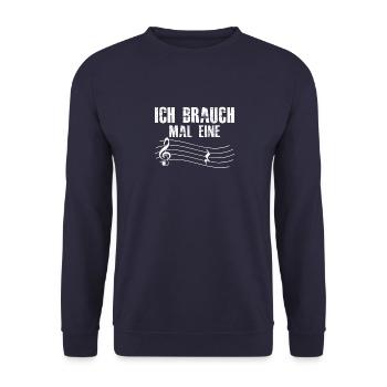 ich brauch mal eine Pause Musiker Klavier - Unisex Pullover - Navy - Vorne - Alina (178cm) & Michal (187cm)