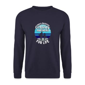 Père et fille Partenaire de golf Partner Look - Sweat-shirt Unisexe - marine - Devant - Alina (178cm) & Michal (187cm)