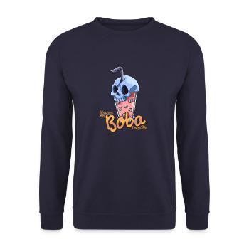 Bubble Tee Pastell Goth Skelett - Kawaii Bubble - Unisex Pullover - Navy - Vorne - Alina (178cm) & Michal (187cm)