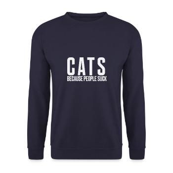Les chats parce que les gens sont nuls - Sweat-shirt Unisexe - marine - Devant - Alina (178cm) & Michal (187cm)