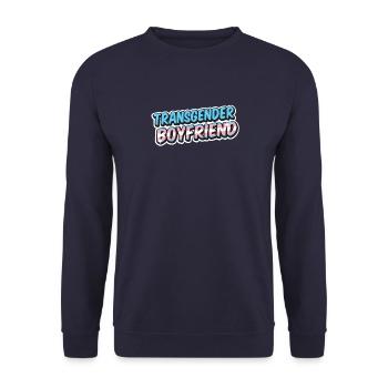 Transgender Boyfriend - Transmann Transmenschen - Unisex Pullover - Navy - Vorne - Alina (178cm) & Michal (187cm)