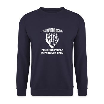 Bowling Bowler Bowler Bowling Cadeau Bowling Bowling Boule - Sweat-shirt Unisexe - marine - Devant - Alina (178cm) & Michal (187cm)