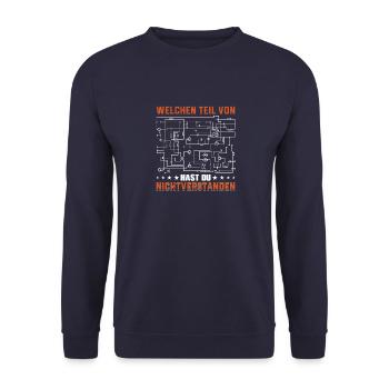 Elektriker Elektroniker Handwerker Geschenk - Unisex Pullover - Navy - Vorne - Alina (178cm) & Michal (187cm)