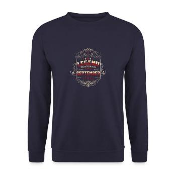 Geschenkideen zum Geburtstag September 1962 - Unisex Pullover - Navy - Vorne - Alina (178cm) & Michal (187cm)