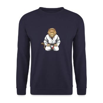 Jiu Jitsu Lion - Brasilianisches Jiu Jitsu und - Unisex Pullover - Navy - Vorne - Alina (178cm) & Michal (187cm)