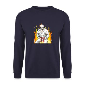 Jiu Jitsu Skeleton - BJJ MMA und Grappling - Unisex Pullover - Navy - Vorne - Alina (178cm) & Michal (187cm)