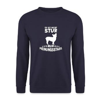 Lustiges Hundetrainings Motiv Yorkshire Terrier - Unisex Pullover - Navy - Vorne - Alina (178cm) & Michal (187cm)