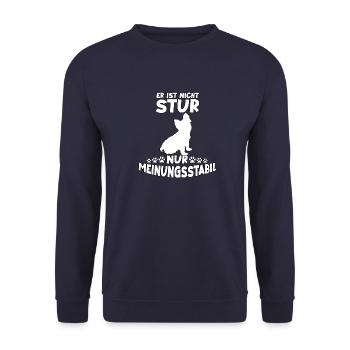 Witzig Hunde Spruch Motiv Yorkshire Terrier Yorkie - Unisex Pullover - Navy - Vorne - Alina (178cm) & Michal (187cm)