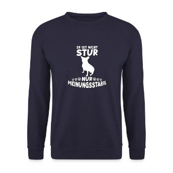 Witzig Hunde Spruch Motiv Pit Bull Terrier Pitbull - Unisex Pullover - Navy - Vorne - Alina (178cm) & Michal (187cm)