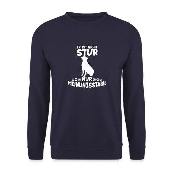 Rottweiler Hunde Fan Motiv Lustiges Rottweiler - Unisex Pullover - Navy - Vorne - Alina (178cm) & Michal (187cm)