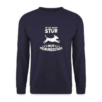 Lustiges Beagle Hundetrainings Motiv Beagle - Unisex Pullover - Navy - Vorne - Alina (178cm) & Michal (187cm)
