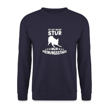 Border Collie Hunde Fan Motiv Lustiges Collie - Unisex Pullover - Navy - Vorne - Alina (178cm) & Michal (187cm)