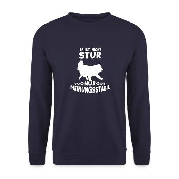 Samojede Hunde Fan Motiv Lustiges Samojeden - Unisex Pullover - Navy - Vorne - Alina (178cm) & Michal (187cm)