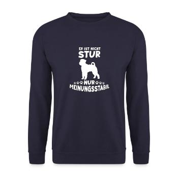 Lustiges Schnauzer Hundetrainings Motiv Schnauzer - Unisex Pullover - Navy - Vorne - Alina (178cm) & Michal (187cm)