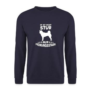 Lustiges Shiba Inu Hundehalter Motiv Shiba Inu - Unisex Pullover - Navy - Vorne - Alina (178cm) & Michal (187cm)