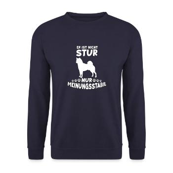 Lustiges Shiba Inu Hunde Geschenk Shiba Inu - Unisex Pullover - Navy - Vorne - Alina (178cm) & Michal (187cm)