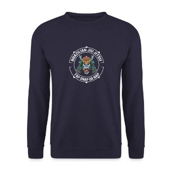 Jiu Jitsu Gorilla Samurai - Kämpfen MMA BJJ - Unisex Pullover - Navy - Vorne - Alina (178cm) & Michal (187cm)