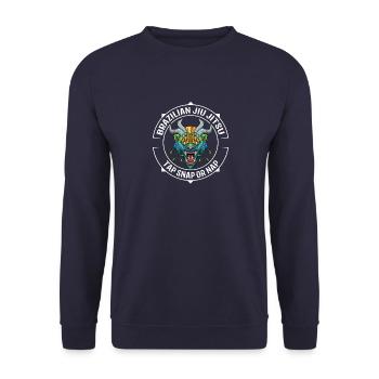 Jiu Jitsu Tiger Demon - Kämpfen MMA BJJ Grappling - Unisex Pullover - Navy - Vorne - Alina (178cm) & Michal (187cm)
