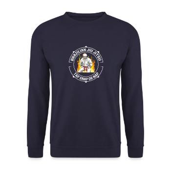 Jiu Jitsu Skeleton - Kämpfen MMA BJJ und Grappling - Unisex Pullover - Navy - Vorne - Alina (178cm) & Michal (187cm)