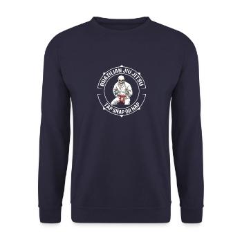 Jiu Jitsu Kämpfer Skelett - Kämpfen MMA BJJ - Unisex Pullover - Navy - Vorne - Alina (178cm) & Michal (187cm)