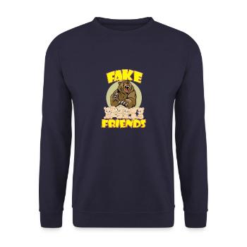 Friends fake friends - Unisex Sweatshirt - navy - Front - Alina (178cm) & Michal (187cm)