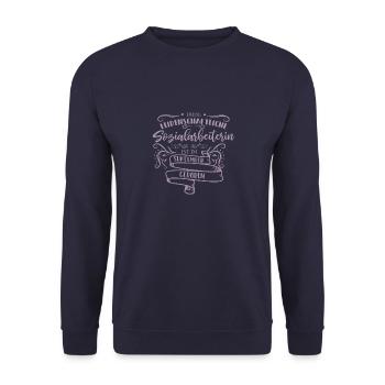 leidenschaftliche Sozialarbeiterin im September - Unisex Pullover - Navy - Vorne - Alina (178cm) & Michal (187cm)