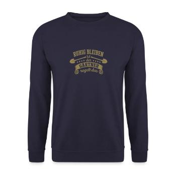 Ruhig bleiben der Gärtner regelt das - Unisex Pullover - Navy - Vorne - Alina (178cm) & Michal (187cm)
