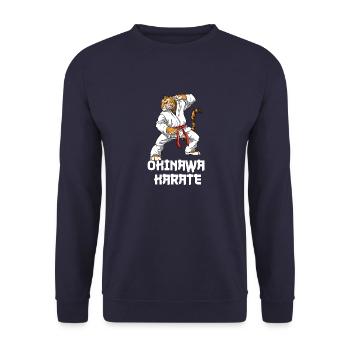 Karate Okinawa Tiger - Karate Japanische - Unisex Pullover - Navy - Vorne - Alina (178cm) & Michal (187cm)