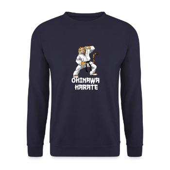 Karate Tiger Okinawa - Karate Japanische - Unisex Pullover - Navy - Vorne - Alina (178cm) & Michal (187cm)