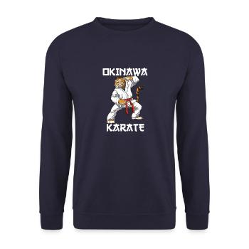 Karate Tiger - Okinawa Karate Japanische - Unisex Pullover - Navy - Vorne - Alina (178cm) & Michal (187cm)