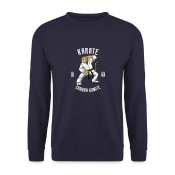 Karate Gear Tiger - Karate Japanische - Unisex Pullover - Navy - Vorne - Alina (178cm) & Michal (187cm)