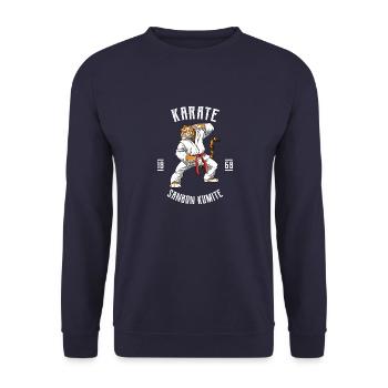 Karate Tiger - Karate Japanische Kampfkunst - Unisex Pullover - Navy - Vorne - Alina (178cm) & Michal (187cm)
