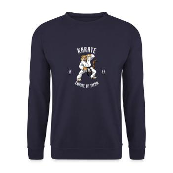 Karate Tiger - Kämpfen mit japanischen - Unisex Pullover - Navy - Vorne - Alina (178cm) & Michal (187cm)