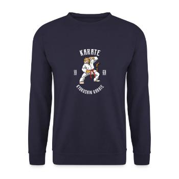 Karate Tiger - Karate Japan Fighting - Unisex Pullover - Navy - Vorne - Alina (178cm) & Michal (187cm)