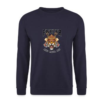 MMA Mixed Martial Arts Tiger - Cage Fighter Free - Unisex Pullover - Navy - Vorne - Alina (178cm) & Michal (187cm)
