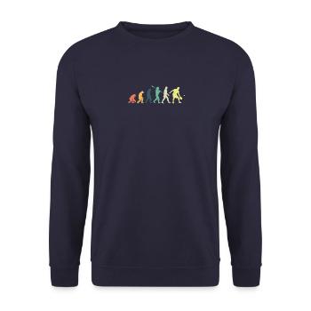 Lustiges Pickleball Paddel Pickleball Evolution Wortspiel - Unisex Pullover - Navy - Vorne - Alina (178cm) & Michal (187cm)