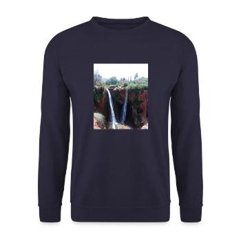Ouzoud Brunnen 2 - Unisex Pullover - Navy - Vorne - Alina (178cm) & Michal (187cm)