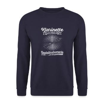 Klarinette Begleitinstrument Klarinettenspieler - Unisex Pullover - Navy - Vorne - Alina (178cm) & Michal (187cm)