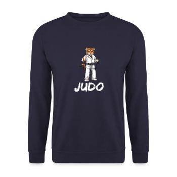 Judo Lion - Japanische Kampfsportart Judoka - Unisex Pullover - Navy - Vorne - Alina (178cm) & Michal (187cm)
