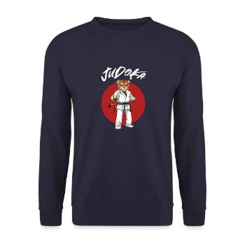 Judo Tiger - Japanische Kampfsportarten Judoka - Unisex Pullover - Navy - Vorne - Alina (178cm) & Michal (187cm)