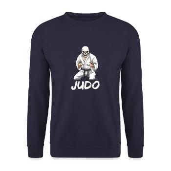 Cooles Judo-Skelett - Japanische Kampfkunst Judoka - Unisex Pullover - Navy - Vorne - Alina (178cm) & Michal (187cm)