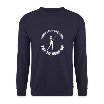 Golf Golfeur Clubs de Golf Femme Balle de Golf - Sweat-shirt Unisexe - marine - Devant - Alina (178cm) & Michal (187cm)