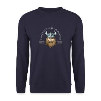 Walhalla Wikinger-Krieger - Nordische Kultur - Unisex Pullover - Navy - Vorne - Alina (178cm) & Michal (187cm)